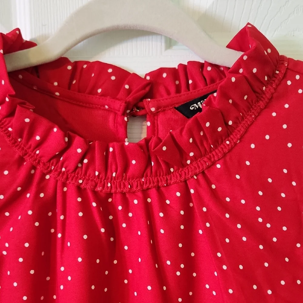 Red Polka Dot Sleeveless Dress- Last Chance - Picture 2 of 9